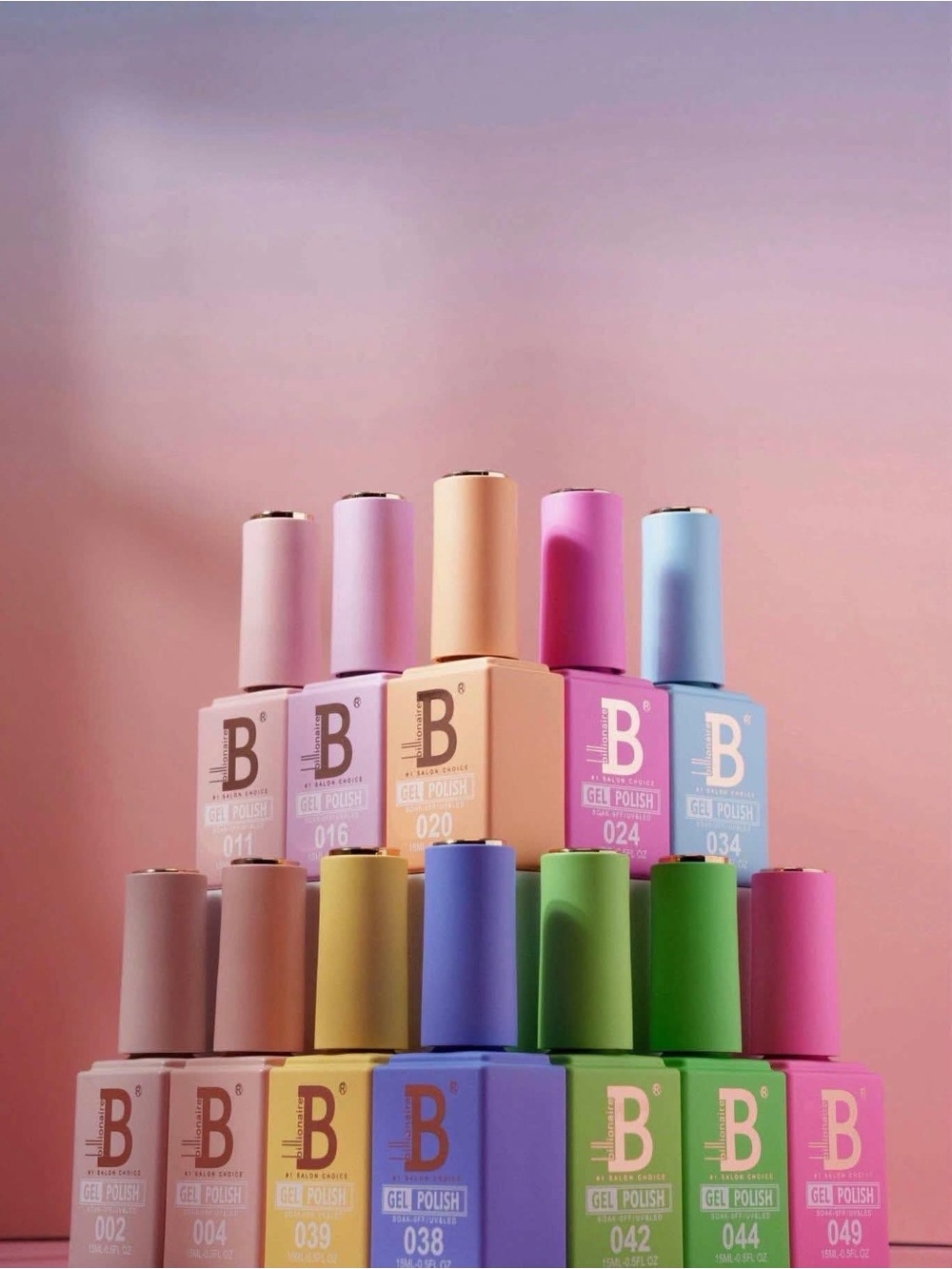 B Gel Polish Set - Pastel Pink, Peach, Lavender & More